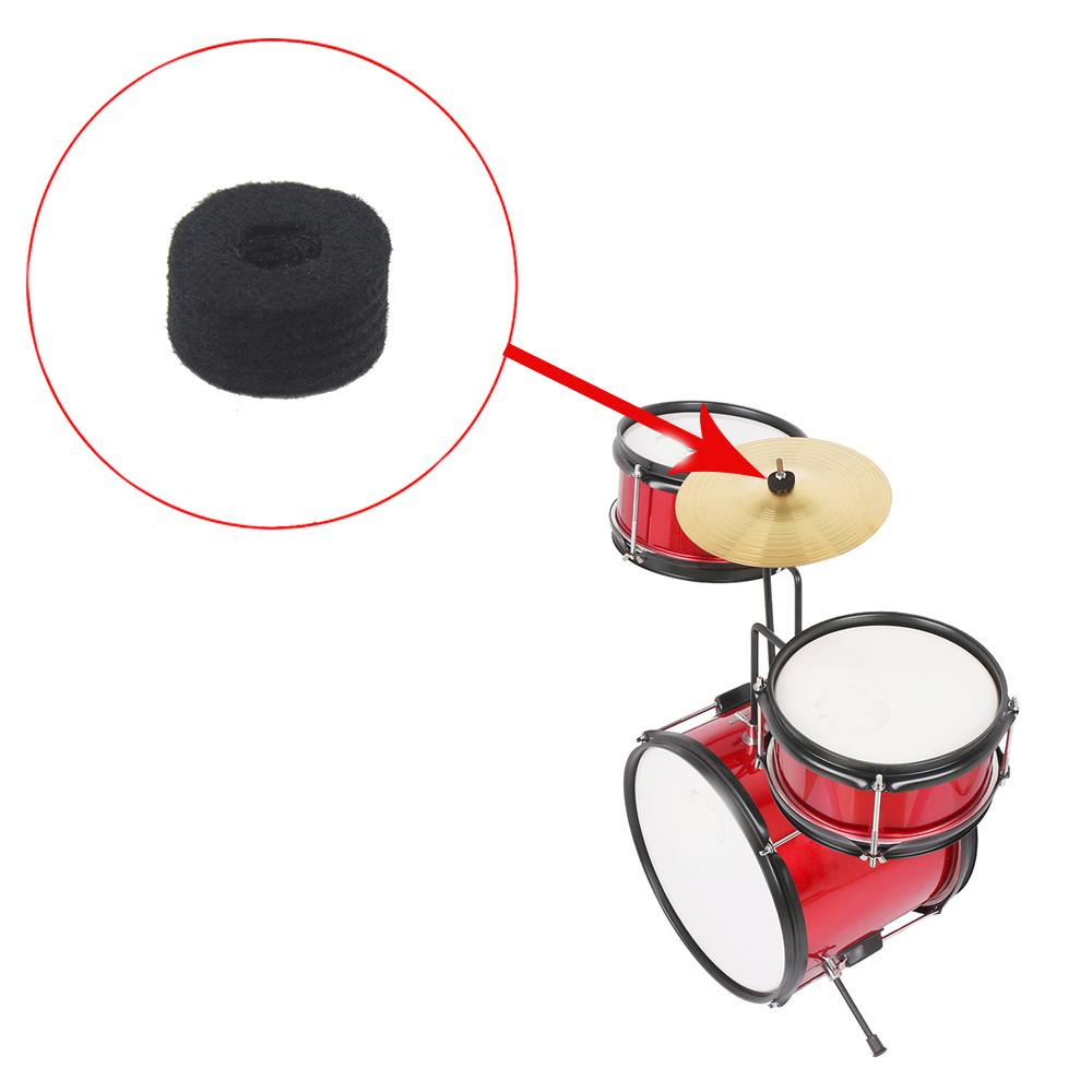 10pcs Drum Cymbal Felt Pads Set Replacement Parts Black Accessory