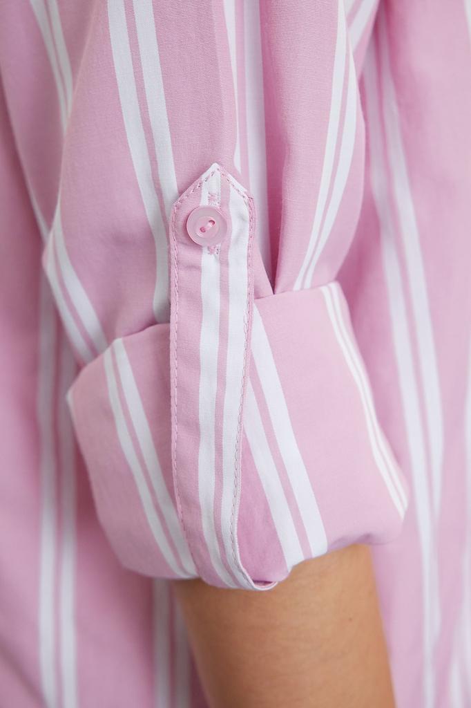 Women's Style Shirt Green Striped Woven Shirt