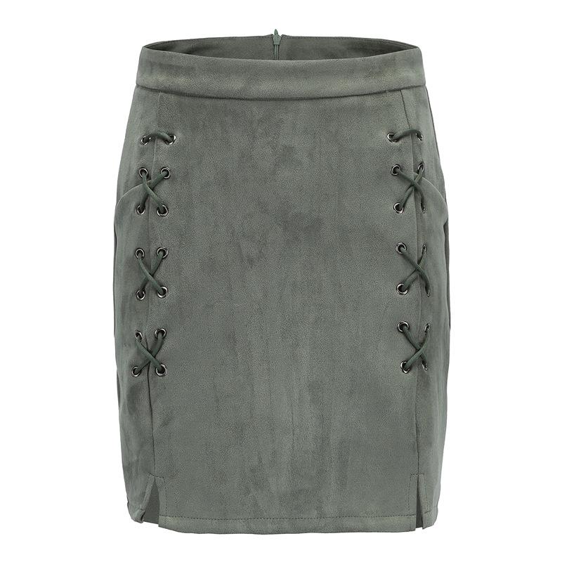 Женская мини-юбка на молнии с высокой талией, бандажная, с замшевой отделкой, однотонная, облегающая бедра