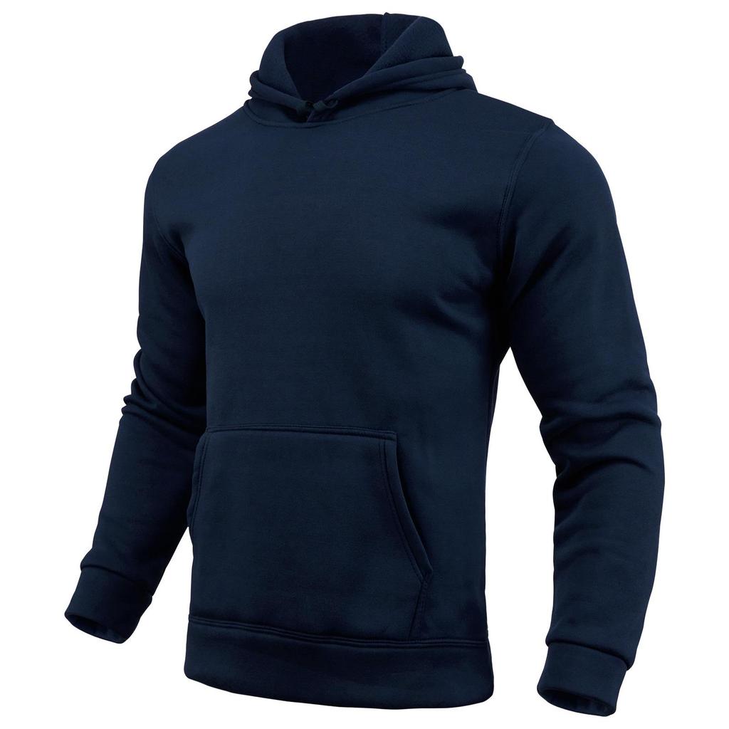 180g Solid Color Long Sleeve Plain Hoodie - Casual Streetwear Pullover Sweatshirt