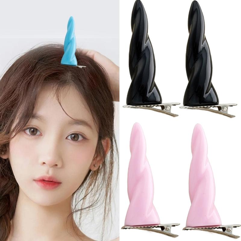 Аниме Заколка для волос Рог Хэллоуин Рог Плоская заколка Хэллоуин Заколка для волос Животное Элегантная заколка для волос для косплея