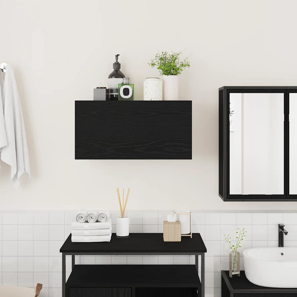 Bathroom Wall Cabinet Black 60 x 25 x 30 cm Engineered Wood