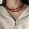 Mosxe [925silver] Red Onyx Necklace (2size)