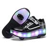 Children's Runaway Shoes Boys and Girls Double Roller Skates LED Light Shoes Deformed Wheel Shoes