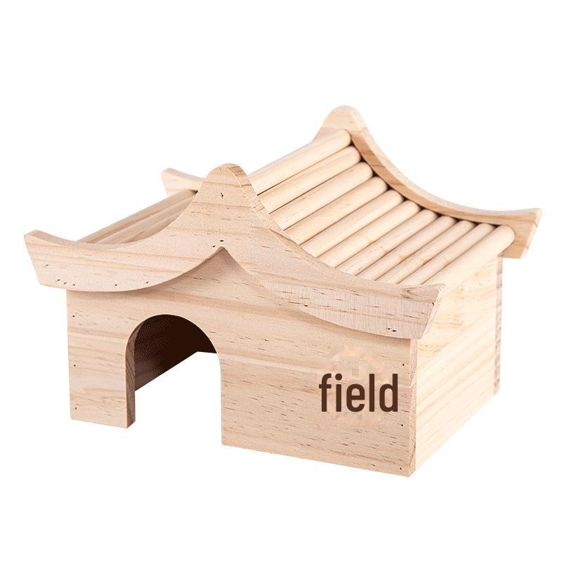 Деревянный набор мебели для хомяка: Домик, ледяная кровать, лестница из цельного дерева, гнездо золотого медведя, игрушка, полный набор принадлежностей для ландшафтного дизайна