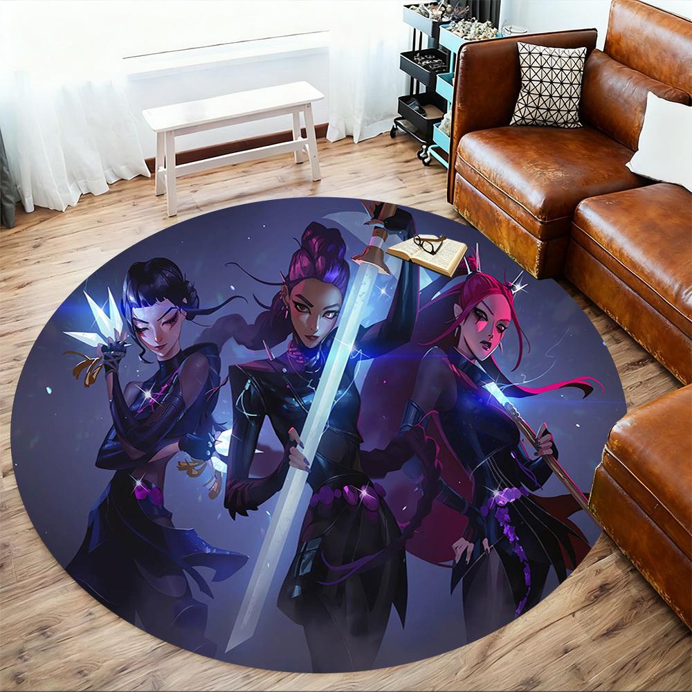 1pc Swordsmaids Round Chair mat Area Rug - Non-Slip, Floor Mat for Office, Bedroom, and Indoor Decor -1002232