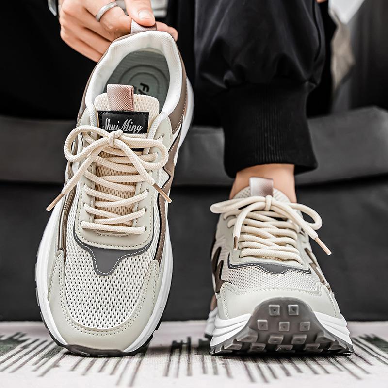 Новые модные мужские кроссовки Four Seasons с толстой подошвой для студентов и мальчиков, трендовые кроссовки с мягкой подошвой, дышащие, повседневные кроссовки для бега