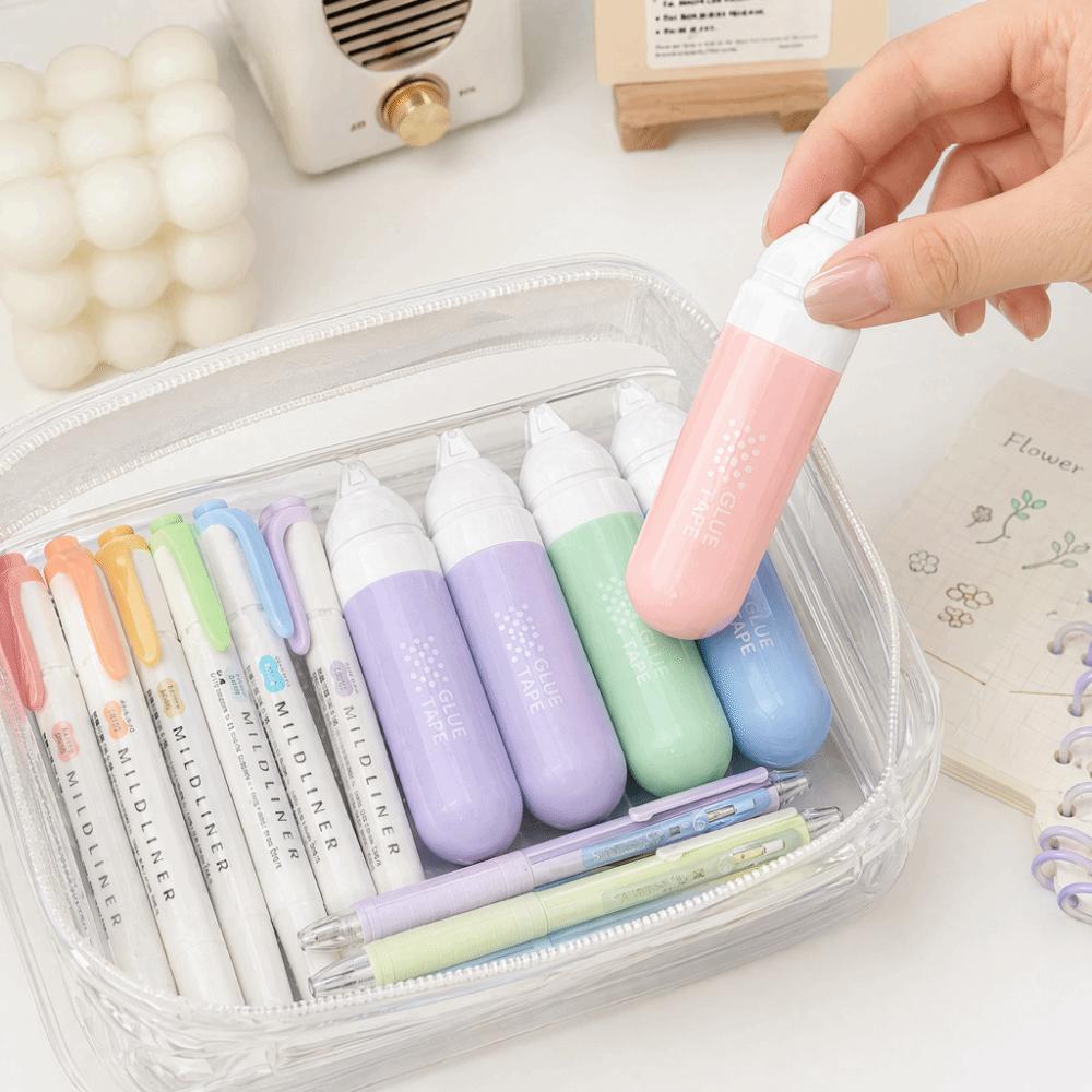 4pcs/set Erasable Double Sided Tape Roller Morandi Color Glue Runner Dot Glue Tape DIY Crafts