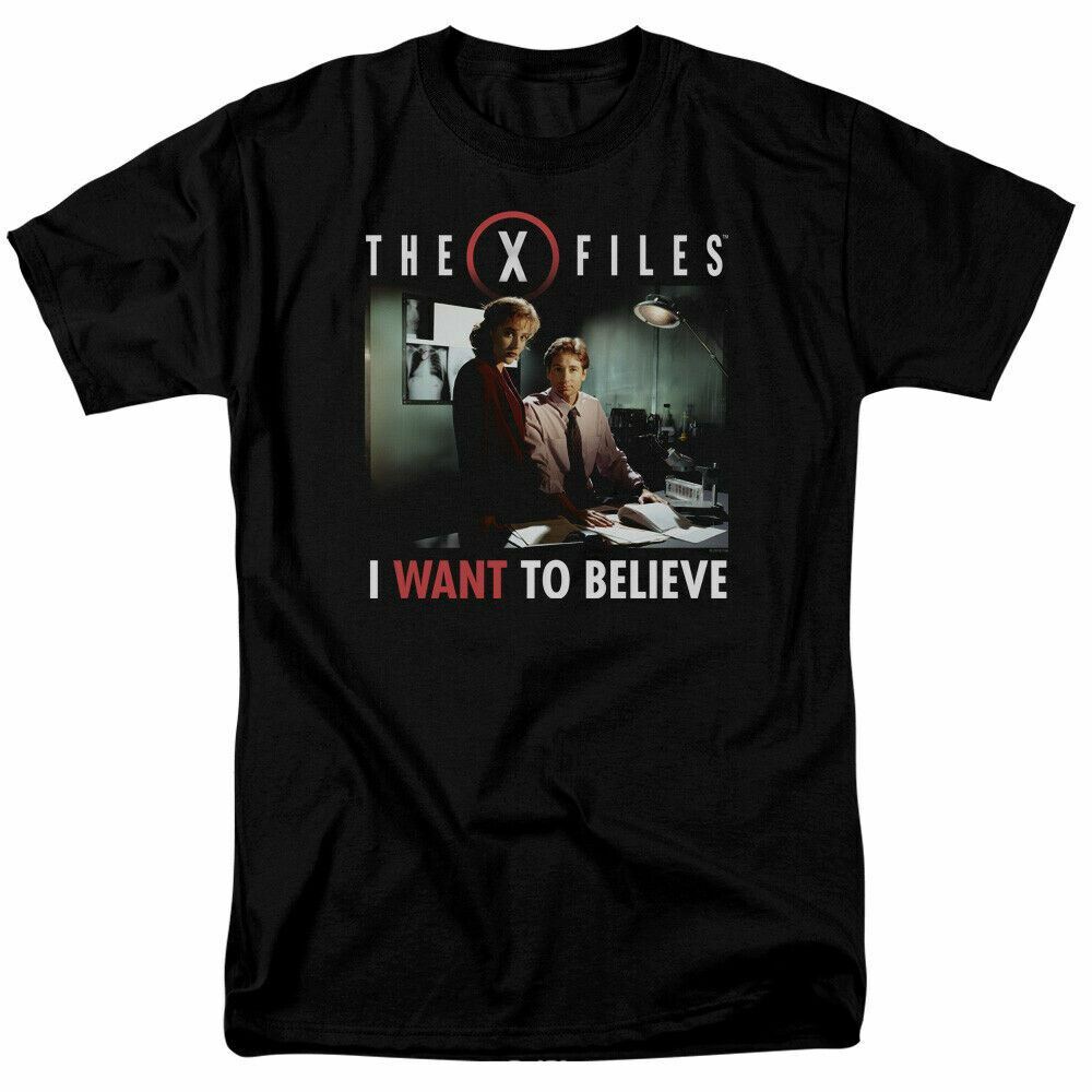 The X Files Верь В Офисе Футболка Мужская Лицензированная ТВ Шоу Инопланетянин НЛО Черная