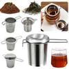 Stainless Steel Tea Infuser Filter with Lid Tea Strainer Durable Leaf Spice Filter  Kitchen