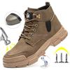 Fashion Anti-spark Men's Safety Shoes Steel Toe High Top Men Work Safety Boots For Man Industrial Work Shoes Micro Leather Winter Boots