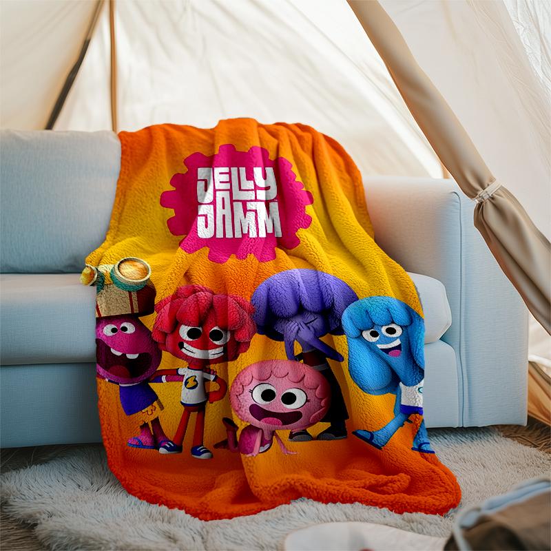 Jelly Jamm Theme Printed Blanket Perfect For Couch Bed Travel Outdoor Use Machine Washable Cozy Durable