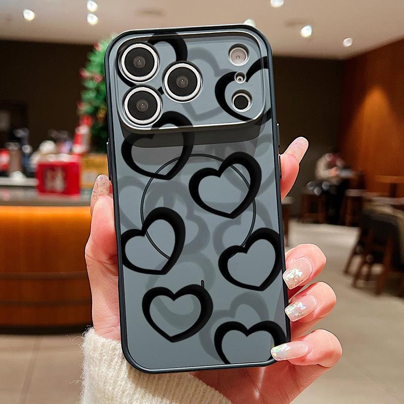 Чехол С Принтом Арбузные Сердечки Для iPhone 17 Pro Max Чехол iPhone 16 15 14 13 Pro Max Магнитный Для Magsafe Гибридный Тонкий Матовый Чехол
