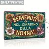 Металлическое Настенное Искусство Винтажная Итальянская Вывеска Benvenuti Nel Giardino Della Nonna с Подсолнухами Декор для Дома