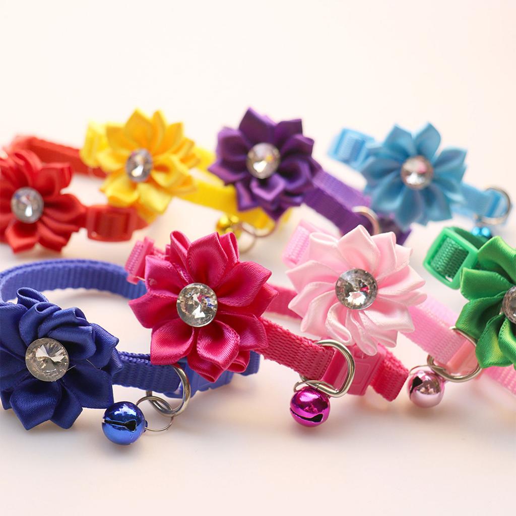 Ошейник для собаки кошки с элегантным цветком кристаллом отрывной костюм ошейник ожерелье большой милый ошейник для собаки девочки