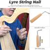 1 Set of Tuning Pin Nails for Lyre Harp Strings Peg Accessories String Fixator Pegs Professional Piano Tuner Spanner with Tuning Wrench