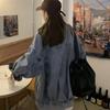 IHUASU Женская джинсовая куртка Niche Design Sense Loose Осень-зима средней длины Chic Top