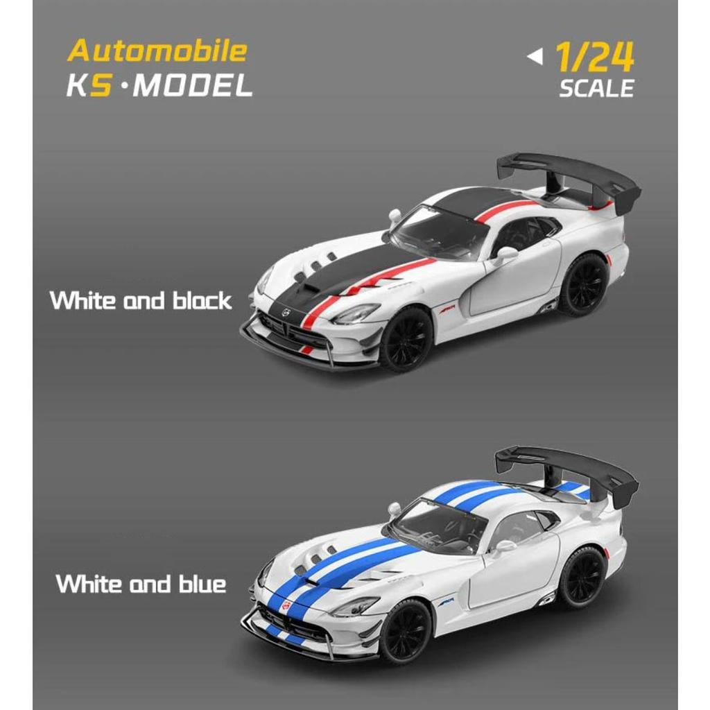 НОВЫЙ 1/24 Dodge Viper SRT Суперкар Сплав Модель Автомобиля Звук и Свет Инерционный Детская Игрушка Коллекционные Предметы Подарок на День Рождения