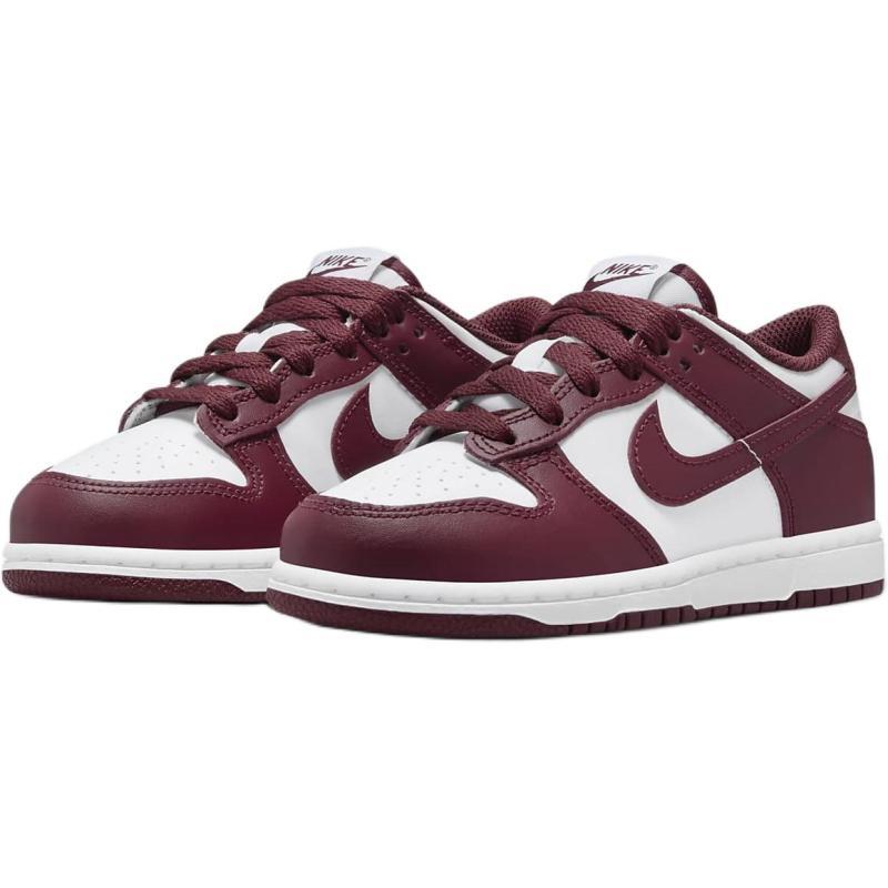 Nike Dunk Противоскользящие Износостойкие Низкие Детские Кеды для Скейтбординга Красные Белые для Детей 3-7 Лет Кроссовки FB9108-115