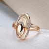 Unusual  Rose Gold Rings Daily Women Fine Jewelry Minimalist Geometry Natural Zircon Ring Fashion Jewelry