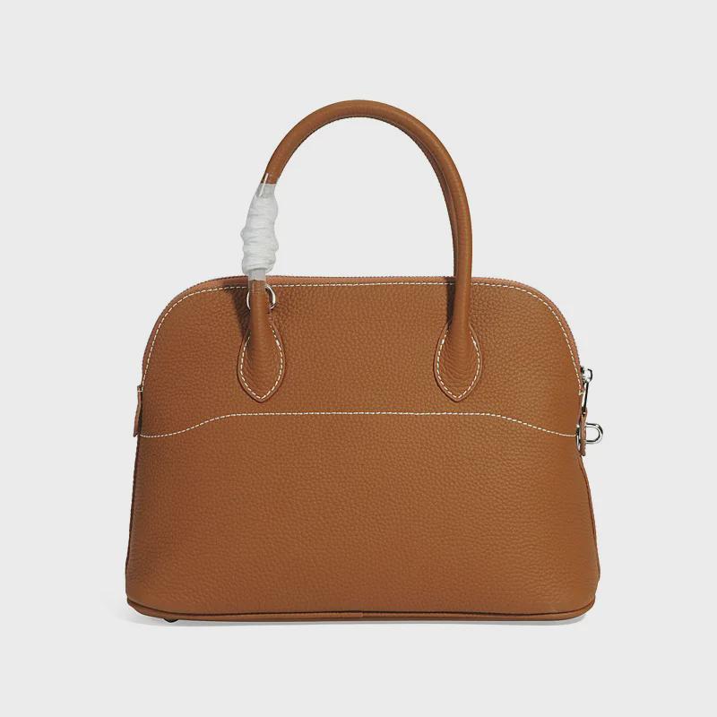 Новая женская сумка из натуральной кожи с узором личи 2024 года - европейский и американский модный дизайн в виде ракушки