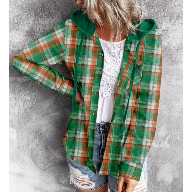 Women's Autumn and Winter Hoodie Breasted Casual Shirt Top