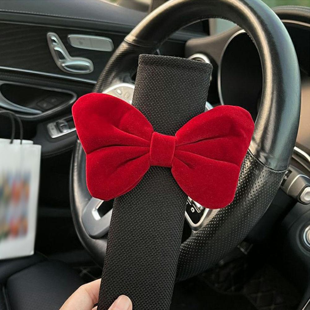 Car Seat Belt Cover Portable Car Interior Trim Supplies Cute Belt Bow Cover Utility Shoulder Se F7B1