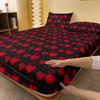 1 Simple Modern Heart-Shaped Printed Matte Fitted Sheet, Bedroom Printed Bed Cover, Bedding (Excluding Pillowcases)