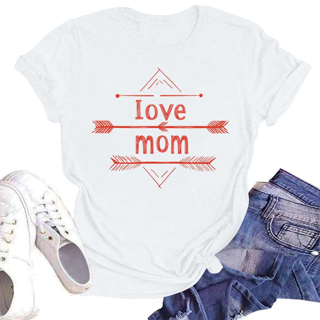 Женская повседневная футболка с круглым вырезом и короткими рукавами с принтом