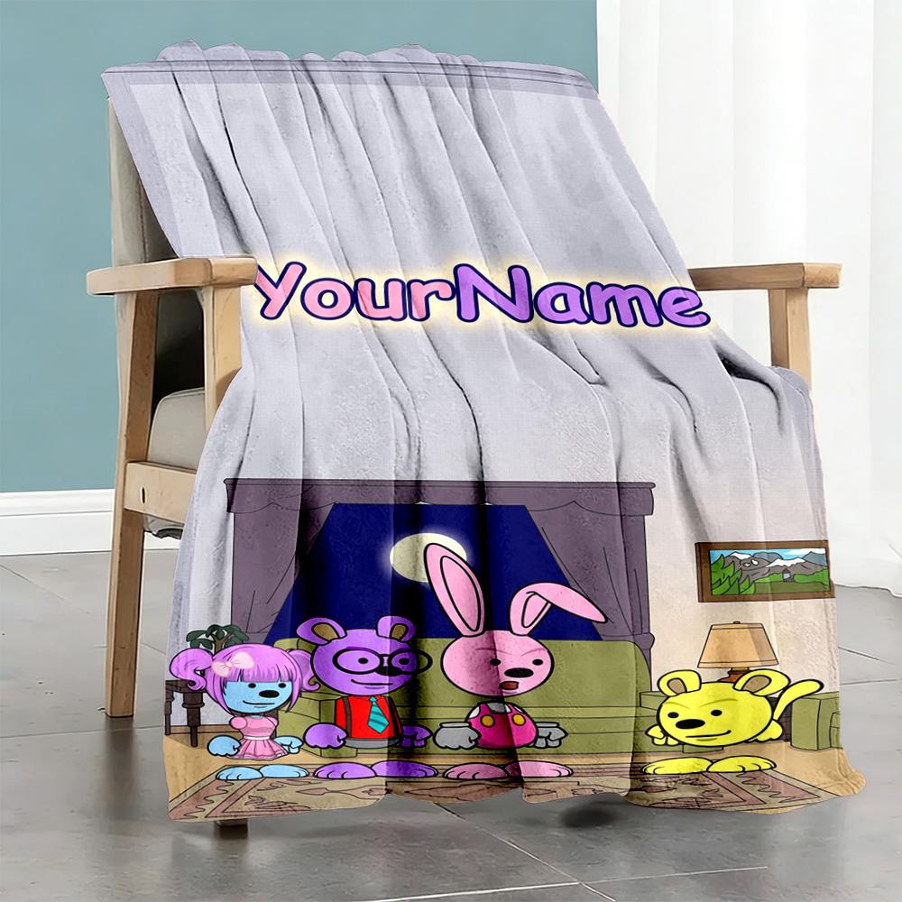 Wow! Wow! Wubbzy Personalized Name Blanket Gift Customizable Blanket Ultra-Soft Suitable for Bed Livingroom Sofa Office Chair for All Occasions
