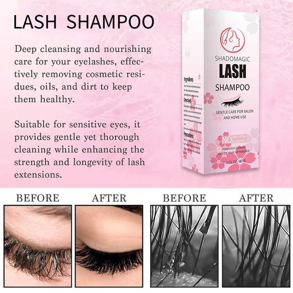Gentle and Delicate Eyelash Extension Cleanser Safe Lash Foam Shampoo  for Salon and Home Use