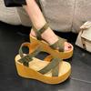 Fashion 9cm High Women Sandals Wedge Heel Summer New Fashion Platform Thick Bottom Buckle Casual Comfortable Walking Shoes