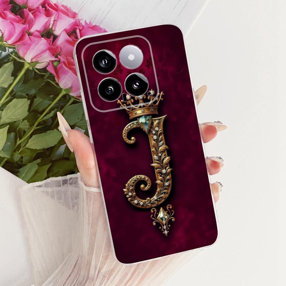 Чехол для Xiaomi Mi 14 Pro Милая Корона Буквы Прозрачный Силикон Мягкий Тонкий Чехол для Телефона Для Xiaomi 14 Pro Mi14 Pro 5G Чехлы Сумки