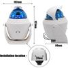 Marine Compass With Compass Mounted Waterproof Ball For Caravan Boats, White Rotating