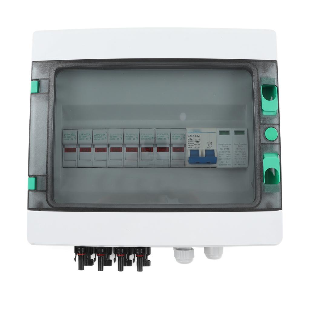 4-рядный PV-объединитель с ограничителем перенапряжения, предохранитель 15 А, автоматический выключатель постоянного тока 63 А, IP67, солнечный объединитель