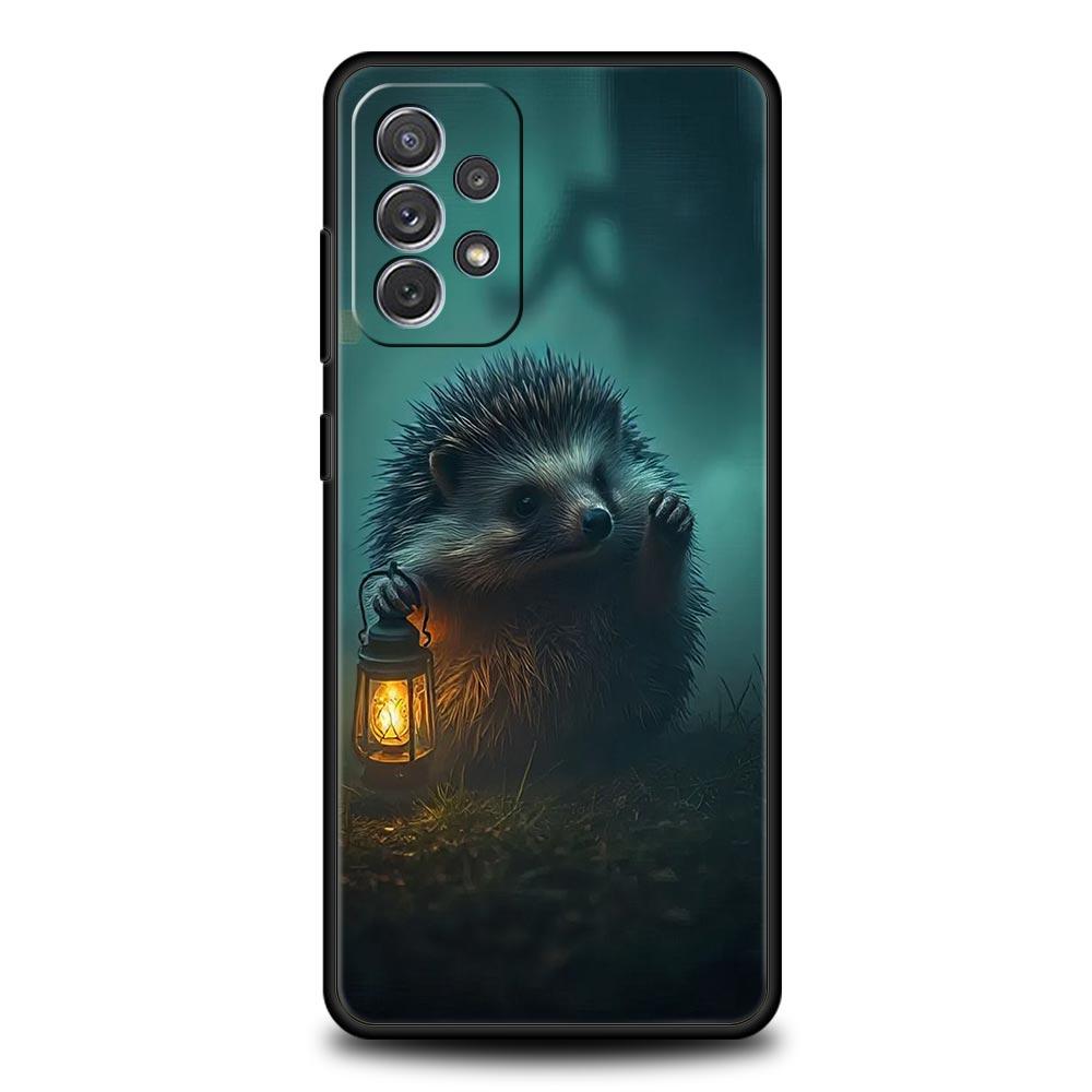 Милый Чехол для Телефона с Ежиком Для Samsung Galaxy A15 A13 A51 A71 A41 A31 A21S A03S A05 A35 A55 A23 A25 A33 A53 A73 5G Чехол