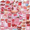 50 Pieces of Pink Dessert Graffiti Sticker Decoration Guitar Laptop Luggage DIY Waterproof