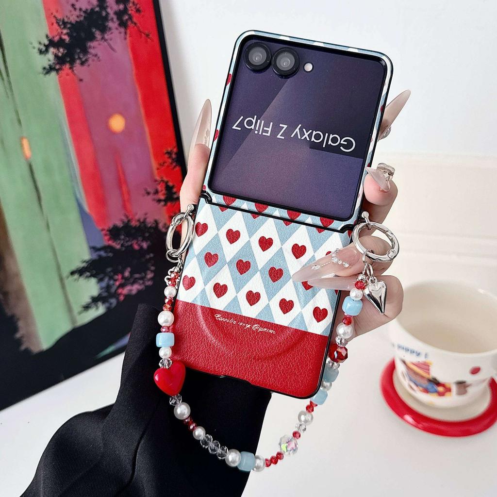 Чехол для Samsung Galaxy Z Flip 7 6 5 4 3 Magsafe со съемным браслетом-шармом и магнитной адсорбцией, противоударный чехол, бамперы для телефона