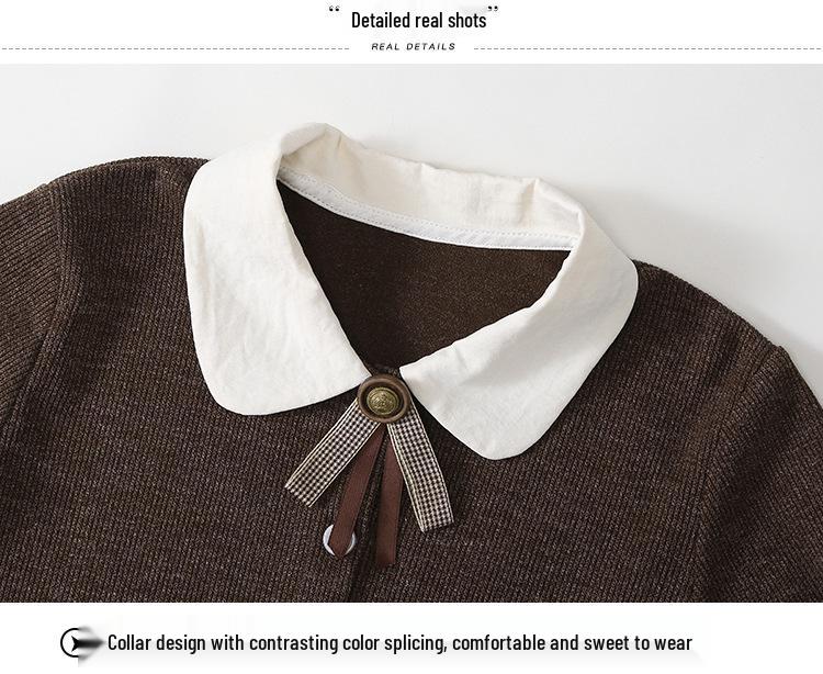 Комплект из двух предметов для девочек: осенняя клетчатая юбка и вязаный кардиган