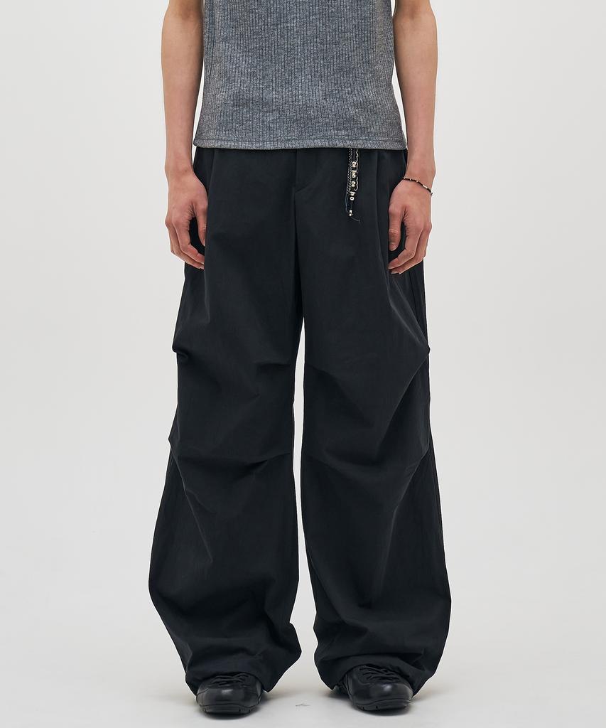 BASEMOMENT Cn Wide Parachute Pants Black