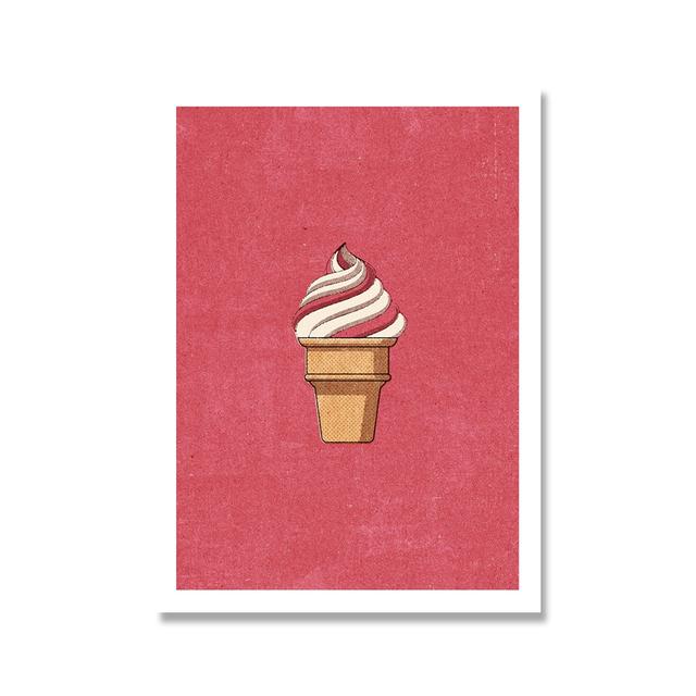 Скандинавские картины Декор для кухни Печать на стенах Фаст-фуд Бургер Мороженое Ресторан Украшения Плакат Картина Без Рамки