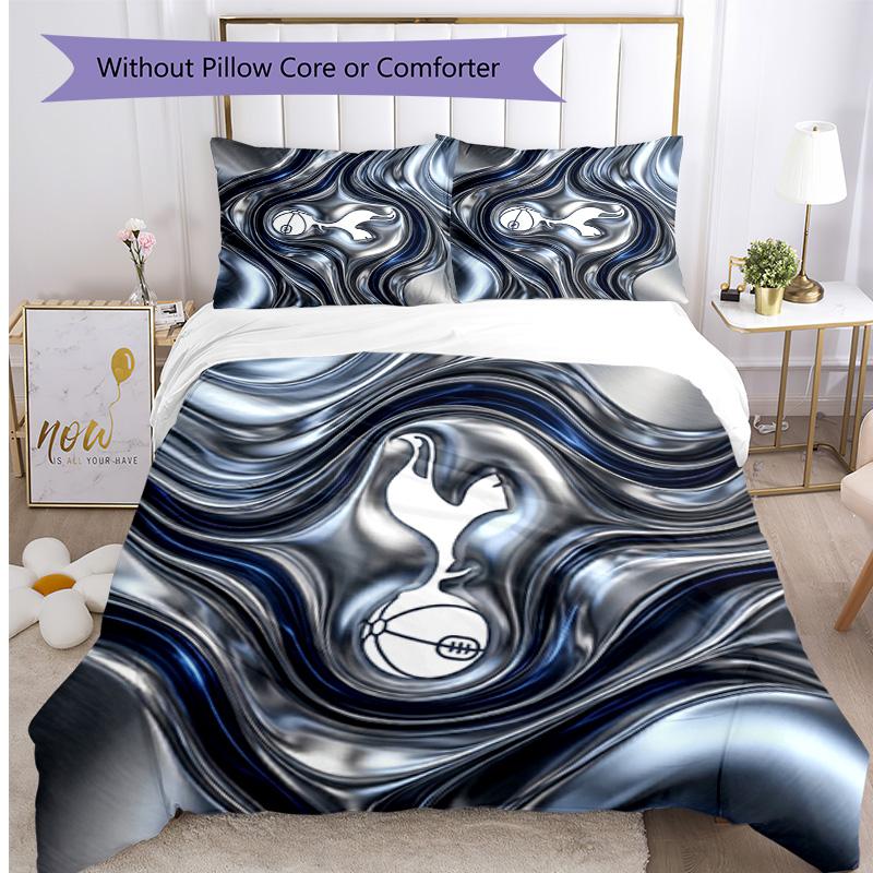 Tottenham Hotspur Pattern Printed 3PCS Bedding Set Soft Skin-Friendly Washable Duvet Cover & Pillowcases Set All Season Bedroom