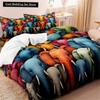 Colorful Elephant Print 3pcs Duvet Cover Set - Soft, Breathable Comfortable Bedding for All Seasons, Includes 1 Duvet Cover