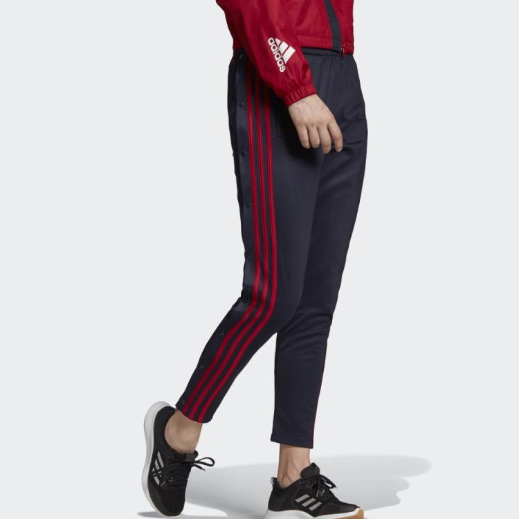 adidas W Id 3S Кнопочные брюки Ретро Спортивные Длинные брюки Женские брюки Легендарные-Чернильно-Синие DX7928