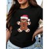 Праздничный узор с пряничными человечками, женская футболка