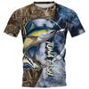 3D Printed T-Shirt Men's Women's Summer Bass Fishing Short Sleeves Casual Street Loose Comfort Plus Size Men's