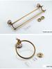 Antique Brass Bathroom Towel Rack & Accessories Set