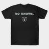 Мужская черная футболка с принтом Bo Knows Raider Nation! Футболка из хлопка с принтом на бумаге без резки