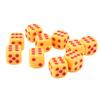 20Pcs 16mm Rounded Corner Dice 6 Sided Game Dice Set for Table Board Games Math Games Yellow Red Dots