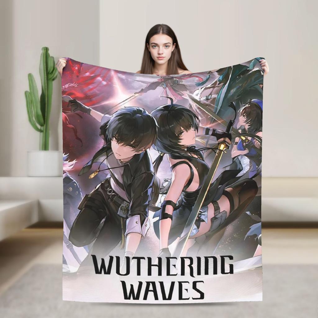 Chisa Wuthering Wave Galbrena Blanket  Warm Soft Fluffy Plush For Couch Chair Sofa Bed Decorative Flannel Bedspread Bed Cover
